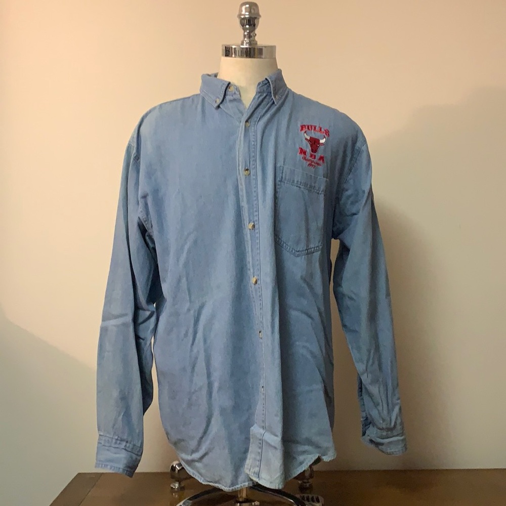 Vintage Chicago Bulls Denim Button Up